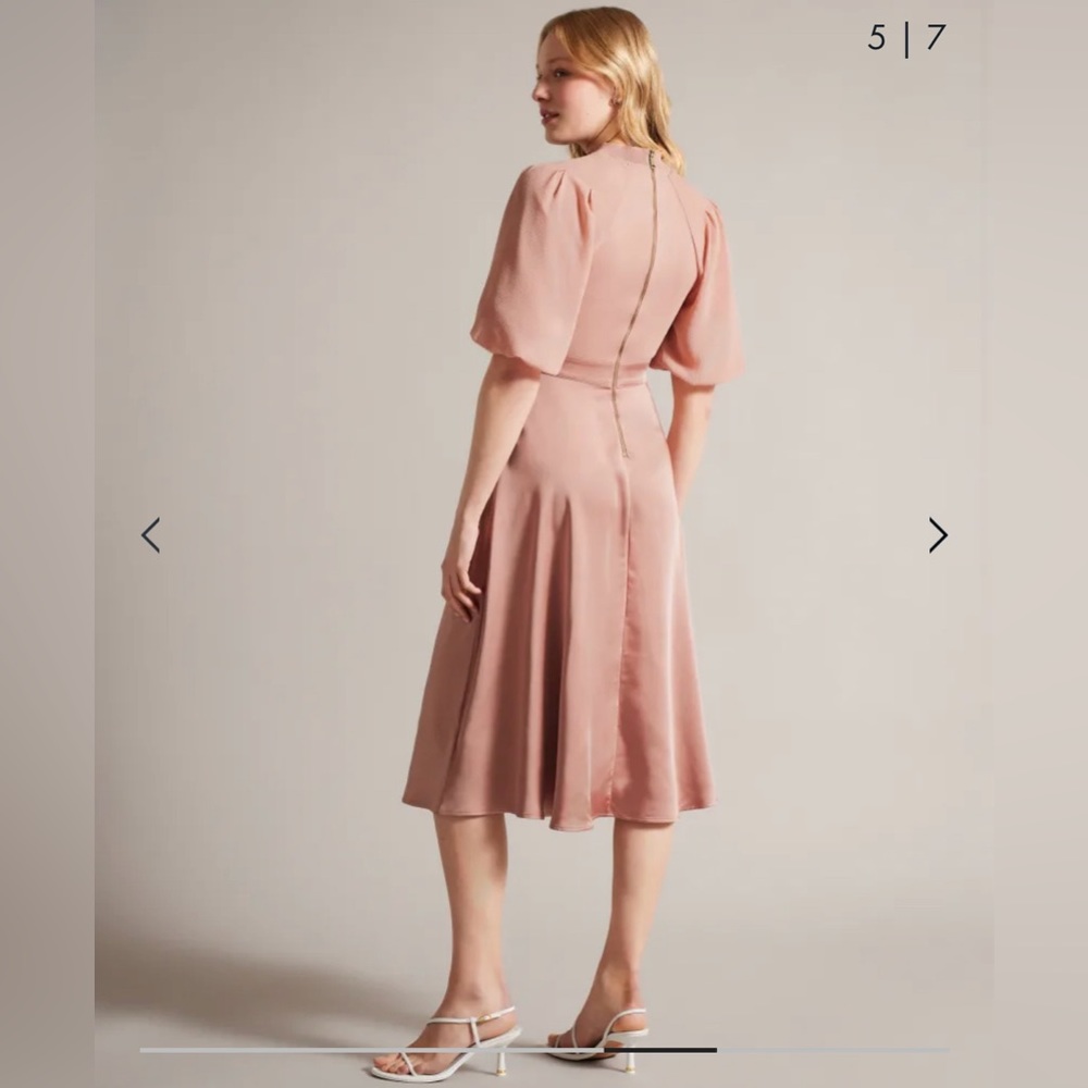 NWT Ted Baker Brontei Dress Puff Sleeve - Picture 4 of 7
